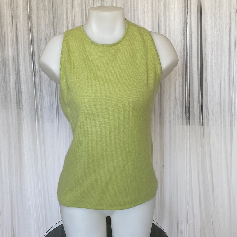 Forte Cashmere shell, tank crew top, sleeveless! Size Large